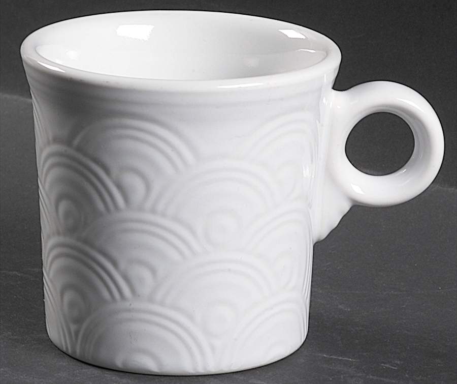 Fiesta White (Intro 1986) Embossed Mug by Homer Laughlin -1