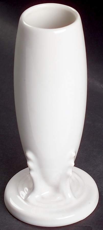 Fiesta White (Intro 1986) 6" Bud Vase by Homer Laughlin -1