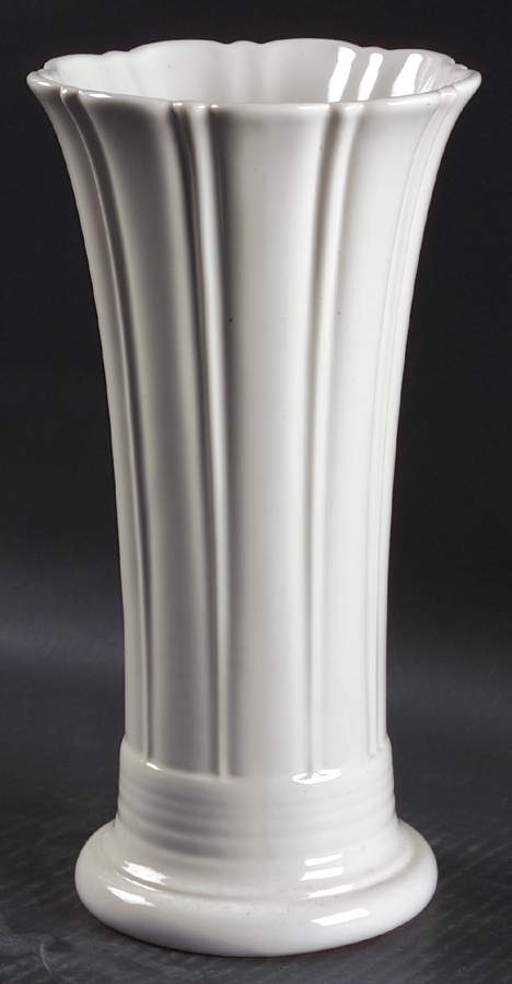 Fiesta White (Intro 1986) 9" Flared Vase by Homer Laughlin -1