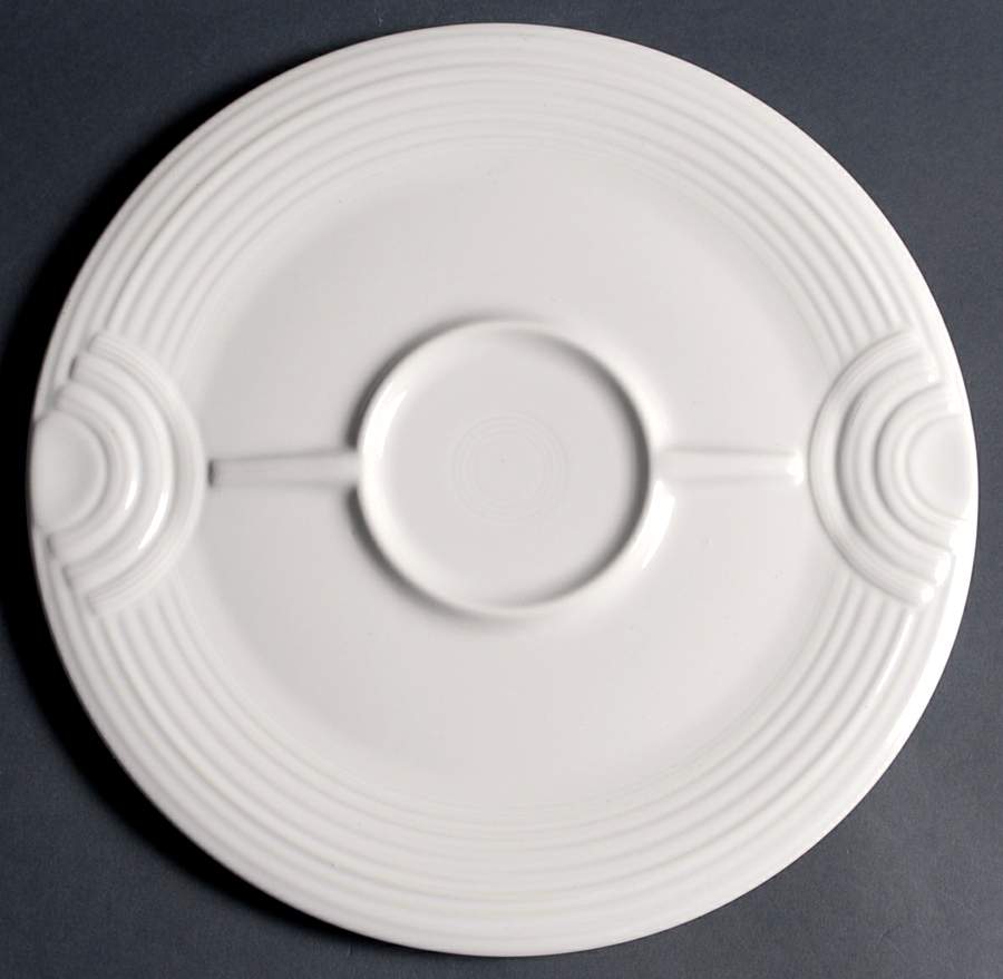 Fiesta White (Intro 1986) Hostess Tray for Chip and Dip by Homer Laughlin -1