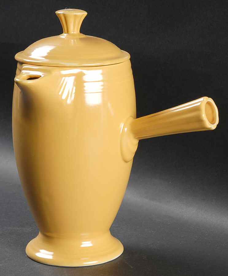 Fiesta Yellow (Older) Mini Coffee Pot & Lid by Homer Laughlin -1