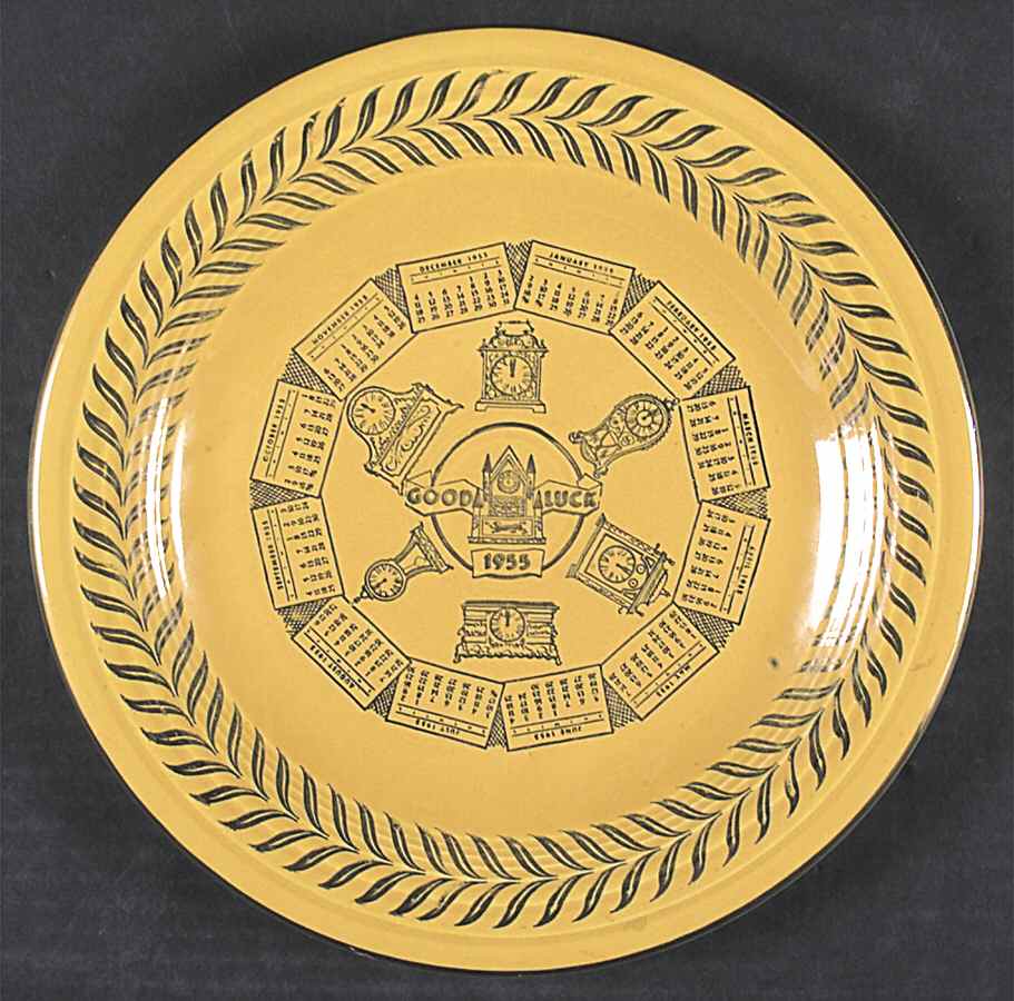 Fiesta Yellow (Older) "1955" Calendar Plate by Homer Laughlin -1