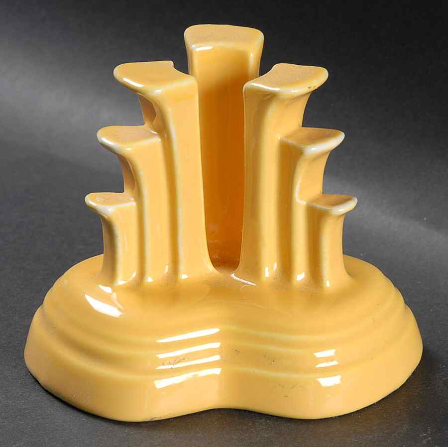 Fiesta Yellow (Older) Tripod Candleholder by Homer Laughlin -1