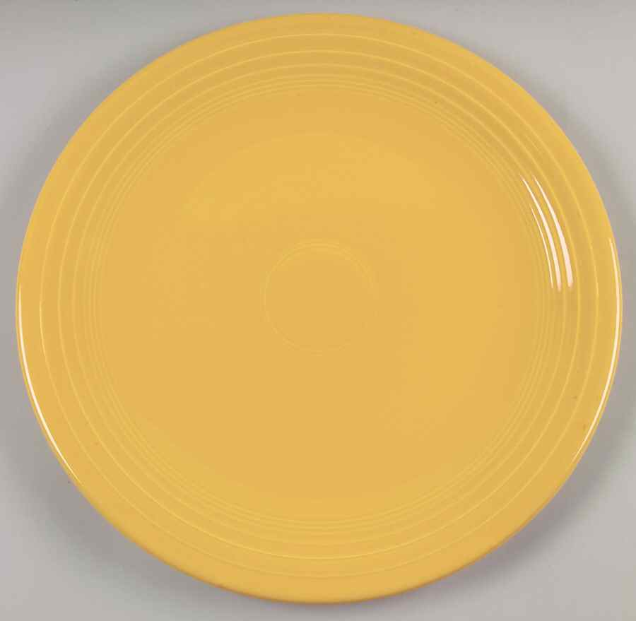 Fiesta Yellow (Older) 14" Chop Plate (Round Platter) by Homer Laughlin -1