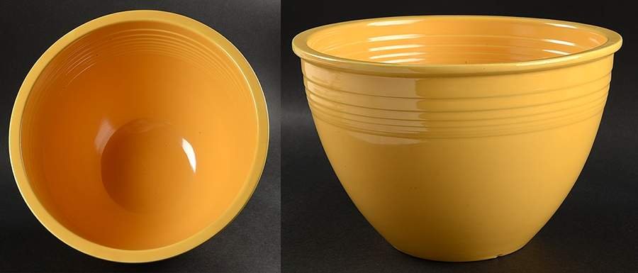 Fiesta Yellow (Older) 9" Nested Mixing Bowl w/No Center Interior Rings by Homer Laughlin -1