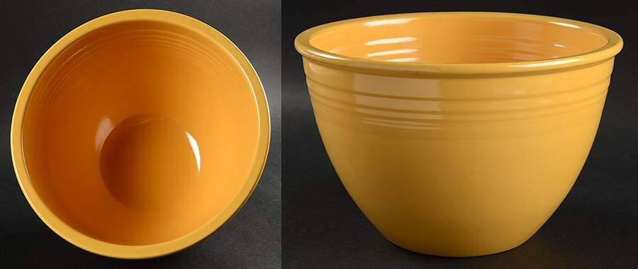Fiesta Yellow (Older) 8" Nested Mixing Bowl w/No Center Interior Rings by Homer Laughlin -1