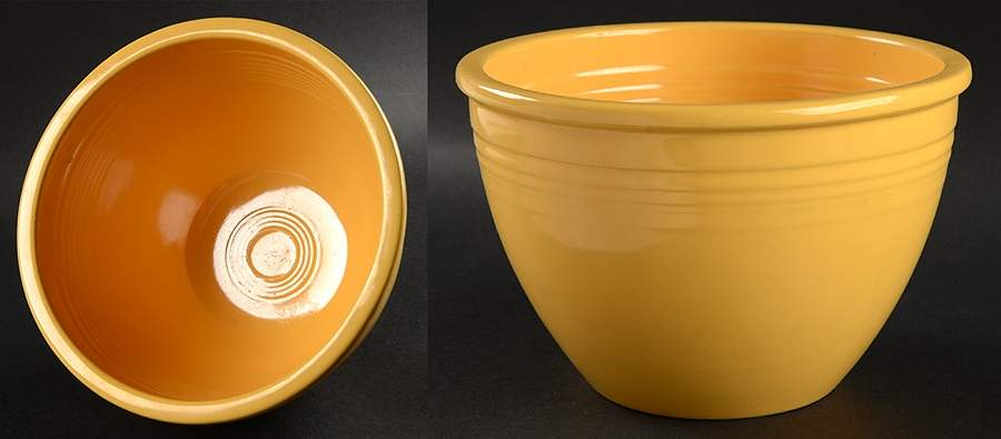 Fiesta Yellow (Older) 7" Nested Mixing Bowl w/Center Interior Rings by Homer Laughlin -1