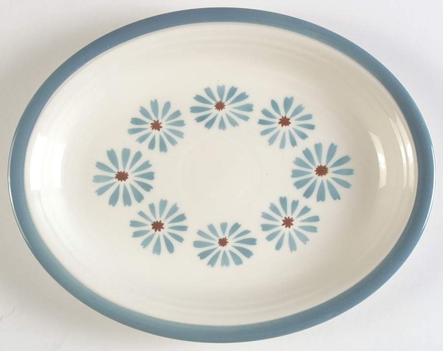 Fiesta Hawaiian Daisy 12" Oval Serving Platter by Homer Laughlin -1