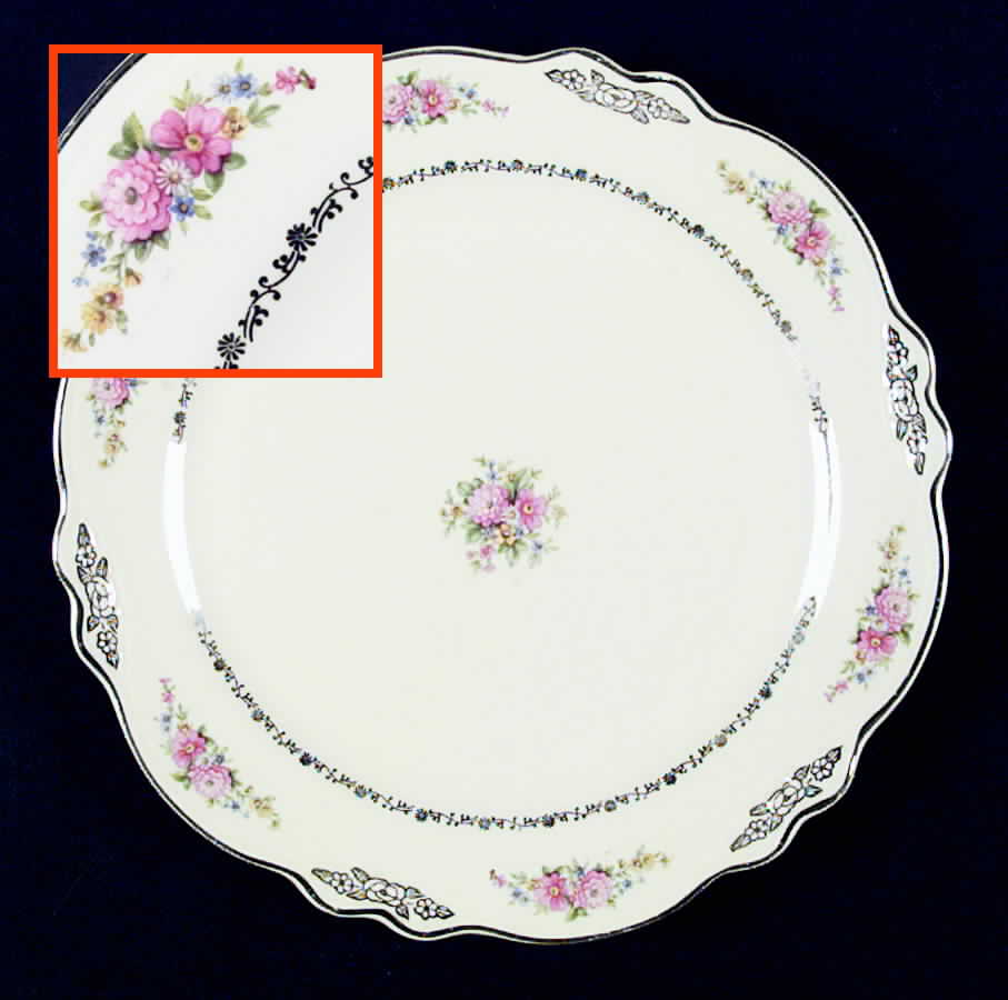 Flowers and Filigrees Dinner Plate by Homer Laughlin -1