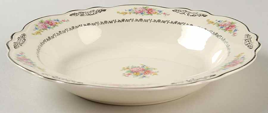 Flowers and Filigrees Rim Soup Bowl by Homer Laughlin -1