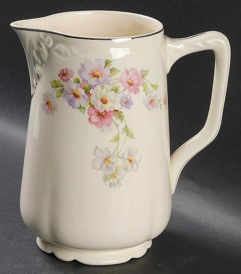 Fluffy Rose 1 (Platinum Trim) 40 Oz Pitcher by Homer Laughlin -1