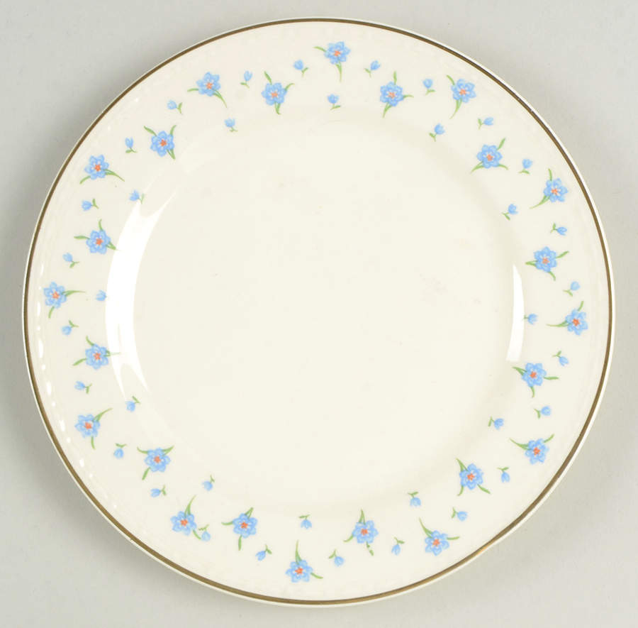 Forget-Me-Not (Gold Trim) Bread & Butter Plate by Homer Laughlin -1