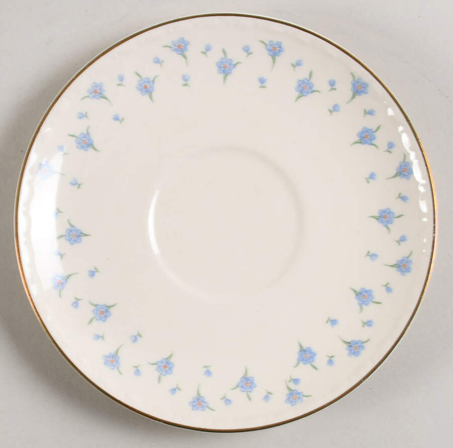 Forget-Me-Not (Gold Trim) Saucer for Footed Cup by Homer Laughlin -1