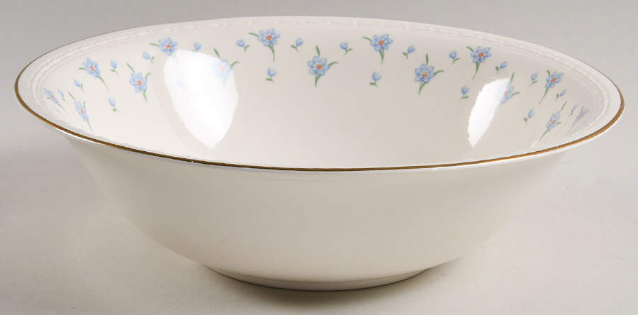 Forget-Me-Not (Gold Trim) 9" Round Vegetable Bowl by Homer Laughlin -1