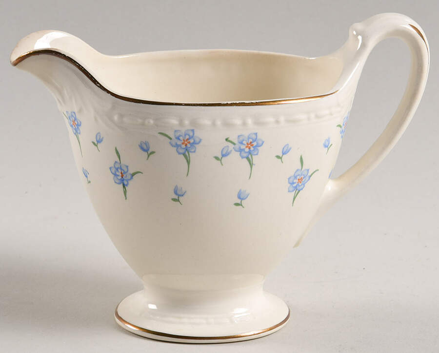 Forget-Me-Not (Gold Trim) Creamer by Homer Laughlin -1