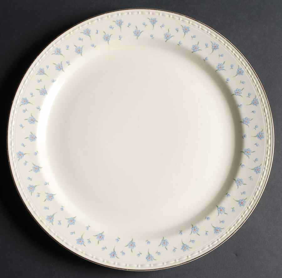 Forget-Me-Not (Gold Trim) 13" Chop Plate (Round Platter) by Homer Laughlin -1