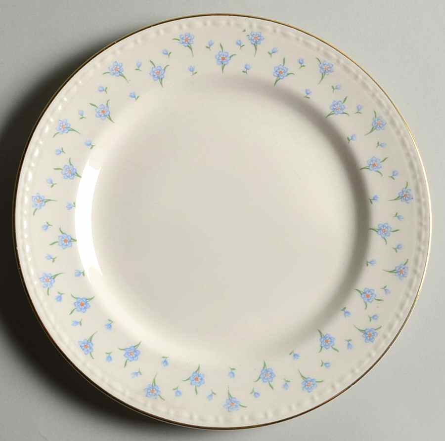 Forget-Me-Not (Gold Trim) Dessert/Pie Plate by Homer Laughlin -1