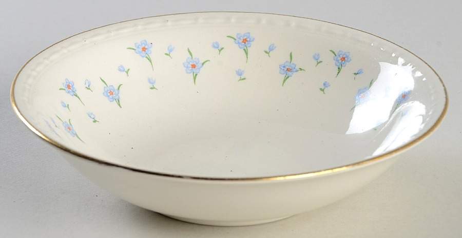 Forget-Me-Not (Blue Trim) Fruit/Dessert (Sauce) Bowl by Homer Laughlin -1