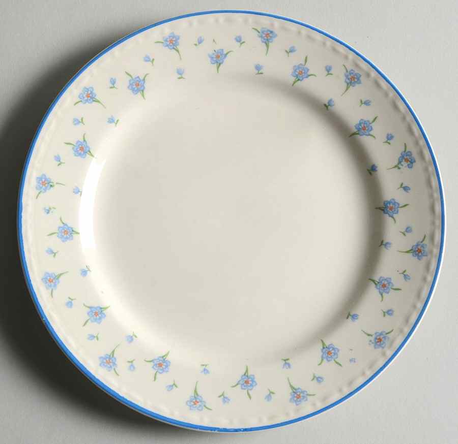 Forget-Me-Not (Blue Trim) Bread & Butter Plate by Homer Laughlin -1