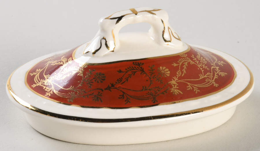 Formal Rust Red Lid for Sugar Bowl by Homer Laughlin -1