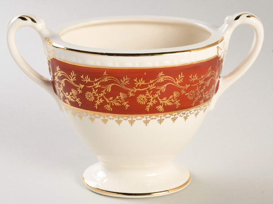 Formal Rust Red Sugar Bowl No Lid by Homer Laughlin -1