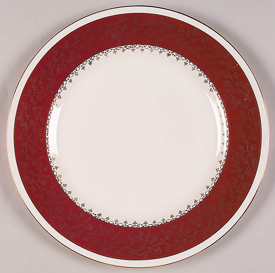 Formal Rust Red Luncheon Plate by Homer Laughlin -1