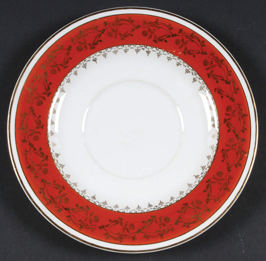 Formal Rust Red Saucer for Cream Soup Bowl by Homer Laughlin -1