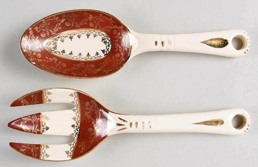 Formal Rust Red 2 Piece Salad Set, Solid Piece by Homer Laughlin -1