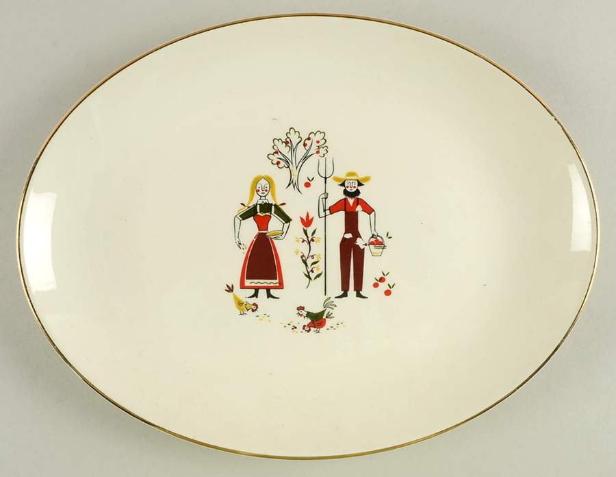 FP222 11" Oval Serving Platter by Homer Laughlin -1