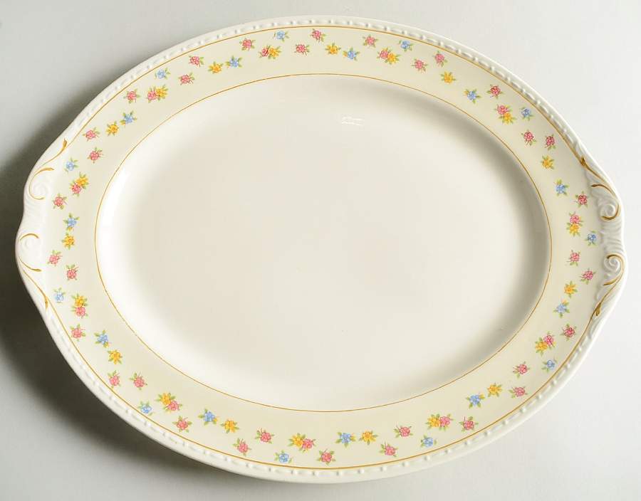 Moselle (Eggshell Georgian) 15" Oval Serving Platter by Homer Laughlin -1