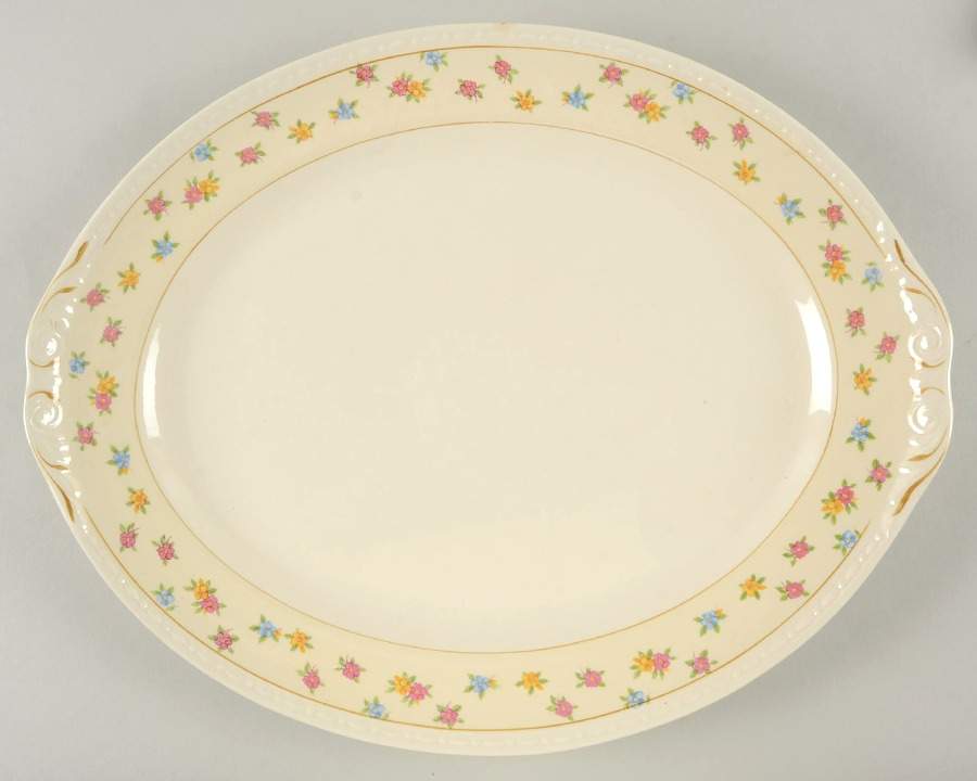 Moselle (Eggshell Georgian) 13" Oval Serving Platter by Homer Laughlin -1