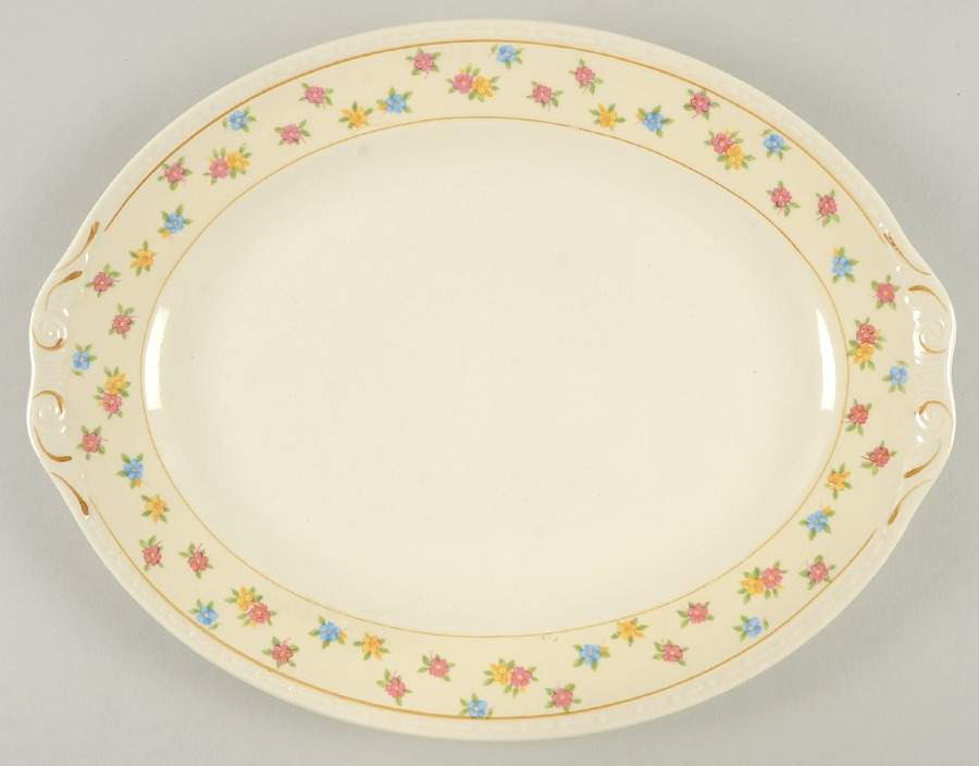 Moselle (Eggshell Georgian) 11" Oval Serving Platter by Homer Laughlin -1