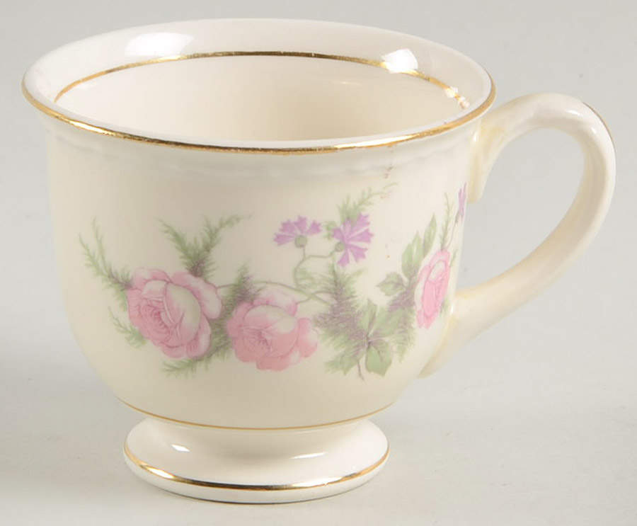 Heather Rose (Eggshell Georgian) Footed Demitasse Cup by Homer Laughlin -1