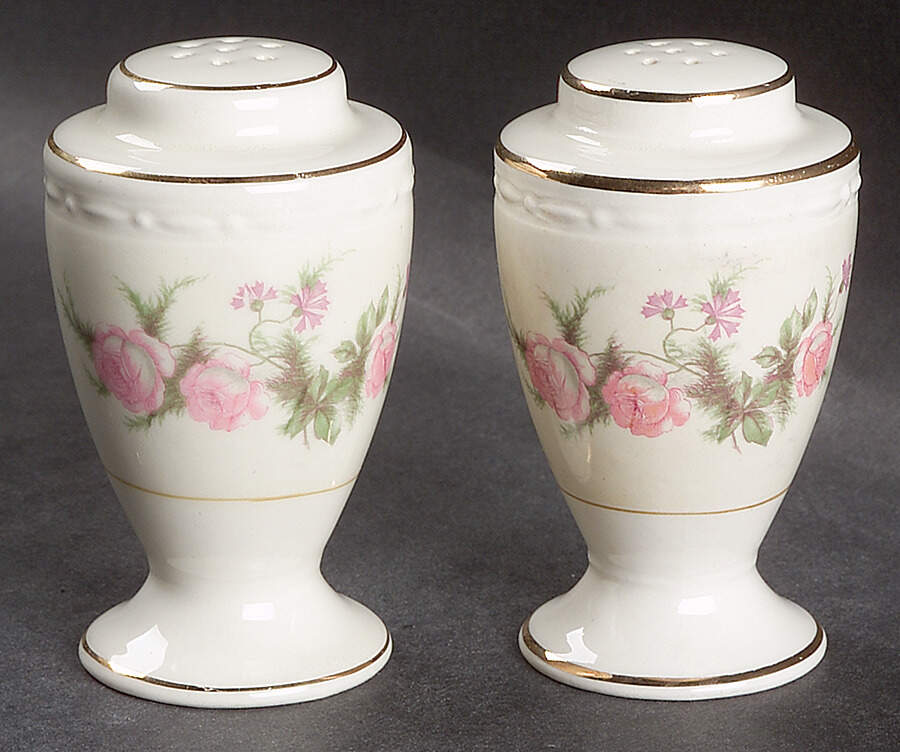 Heather Rose (Eggshell Georgian) Salt & Pepper Set by Homer Laughlin -1