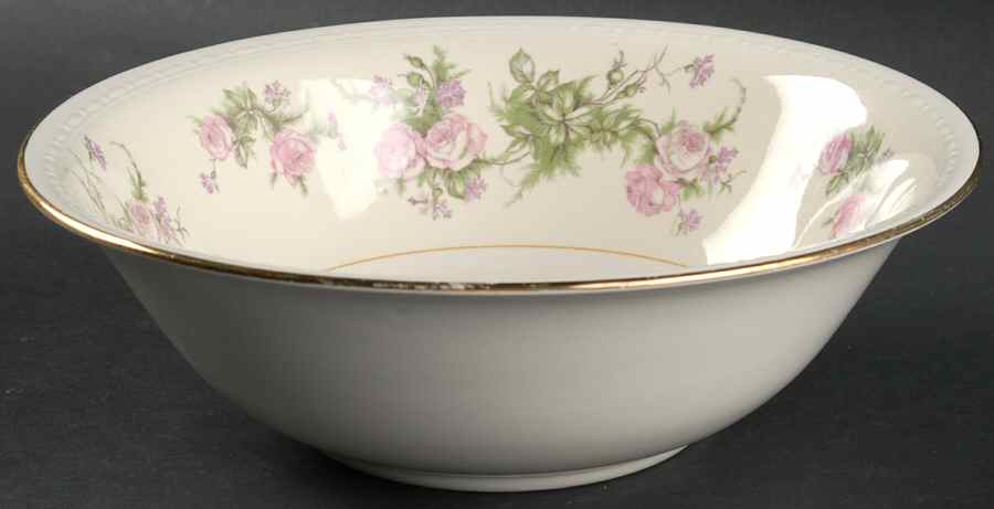 Heather Rose (Eggshell Georgian) 8" Round Vegetable Bowl by Homer Laughlin -1