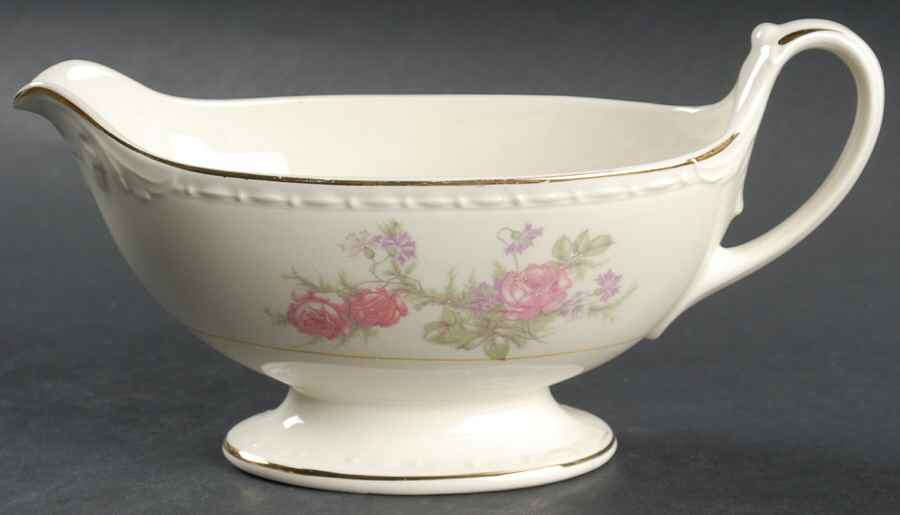 Heather Rose (Eggshell Georgian) Gravy Boat by Homer Laughlin -1
