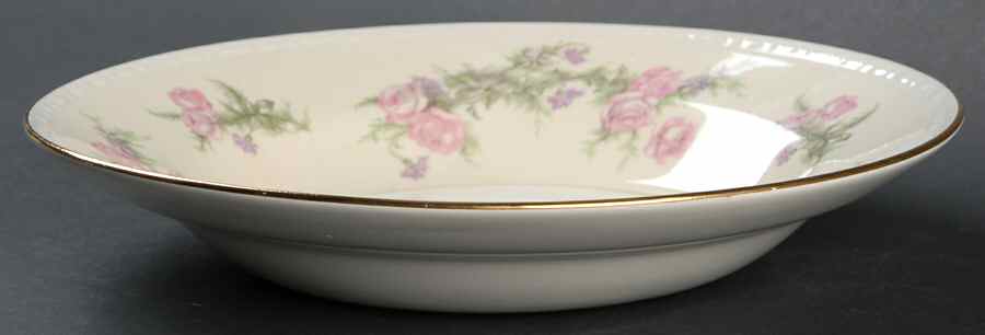 Heather Rose (Eggshell Georgian) Rim Soup Bowl by Homer Laughlin -1