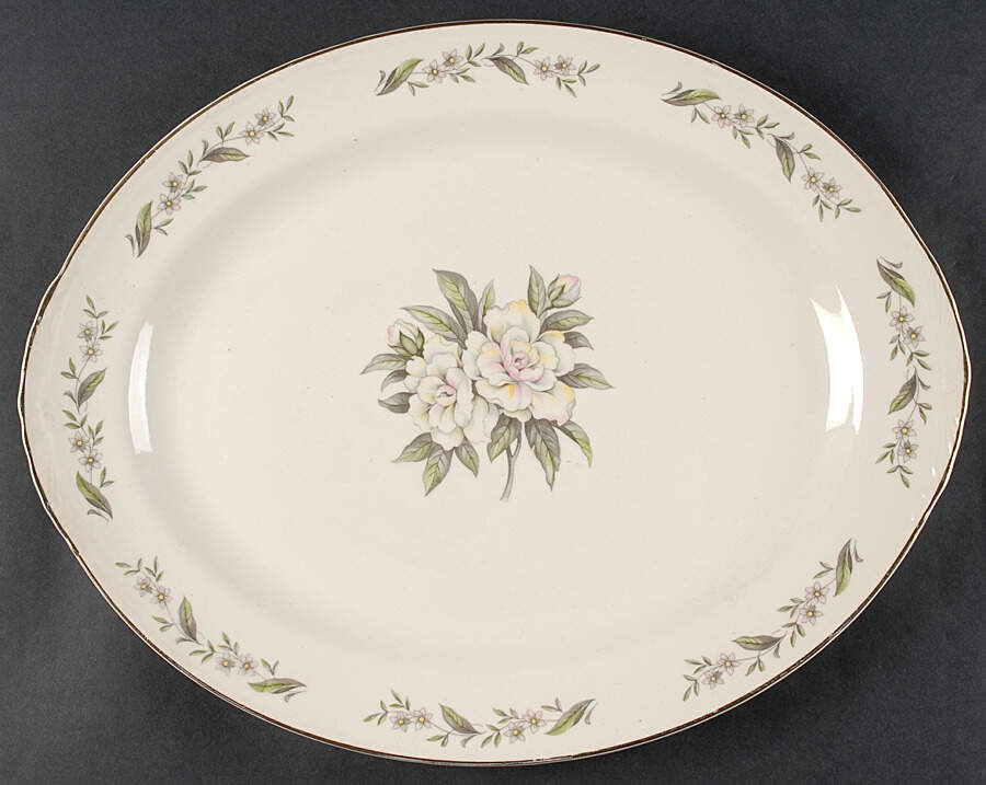 Gardenia 15" Oval Serving Platter by Homer Laughlin -1