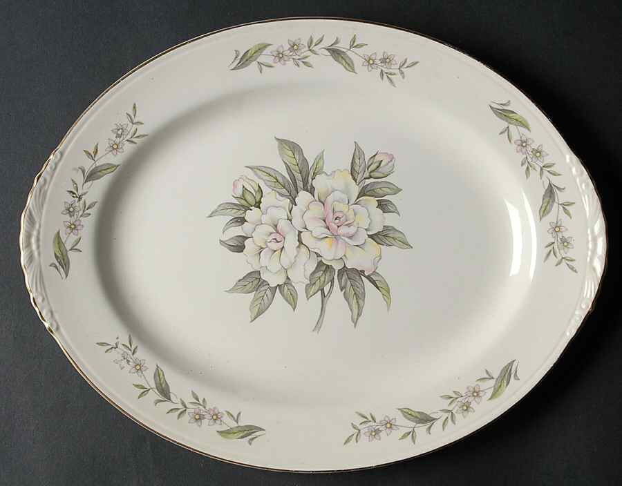 Gardenia 11" Oval Serving Platter by Homer Laughlin -1