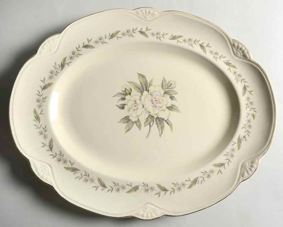 Gardenia (Marigold Sh) 15" Oval Serving Platter by Homer Laughlin -1