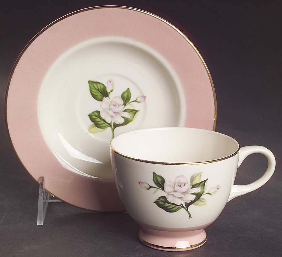 Glenwood Footed Cup & Saucer Set by Homer Laughlin -1