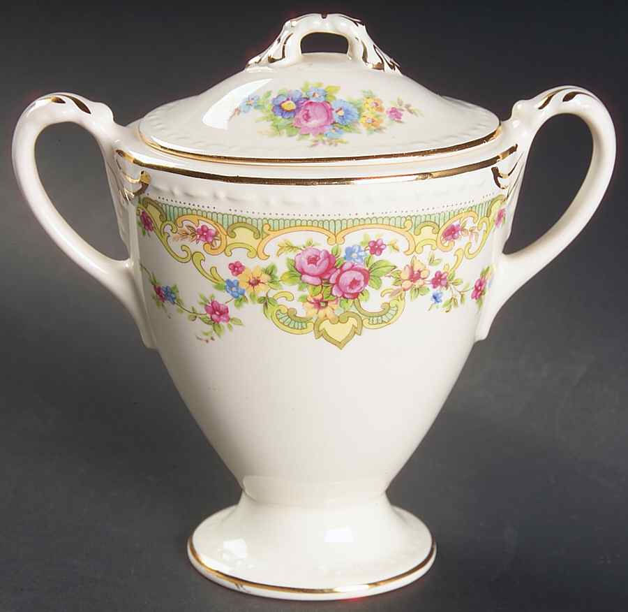 Gobelin Sugar Bowl & Lid by Homer Laughlin -1