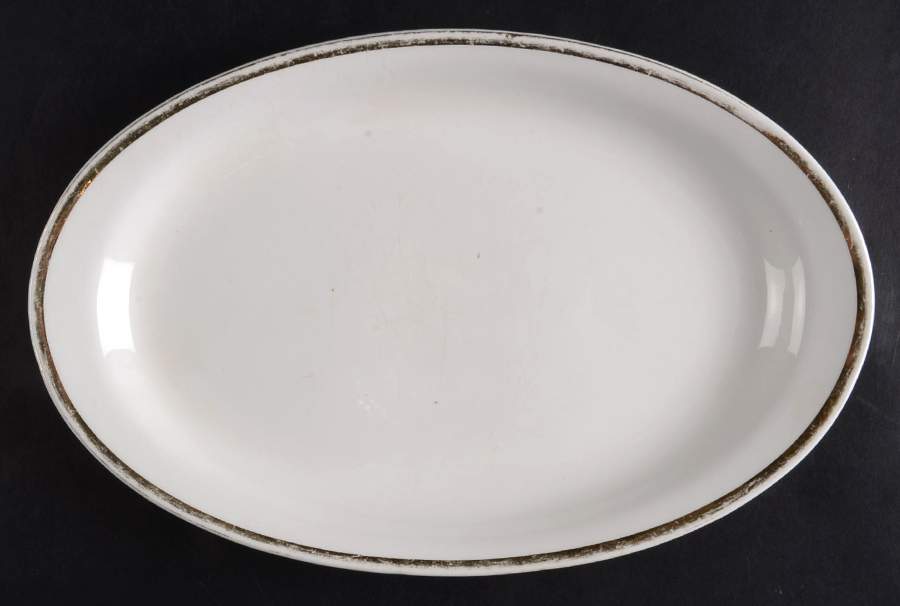 Gold Band 11" Oval Serving Platter by Homer Laughlin -1