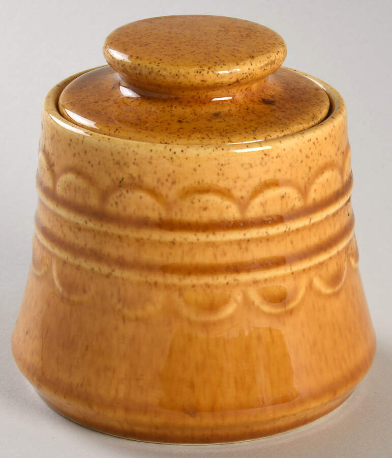 Golden Harvest Sugar Bowl & Lid by Homer Laughlin -1