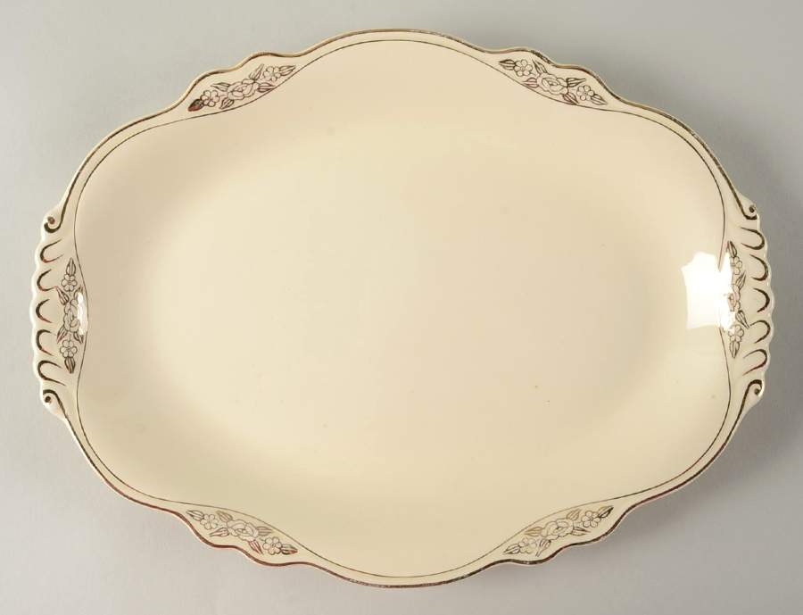 Gold Rose 11" Oval Serving Platter by Homer Laughlin -1