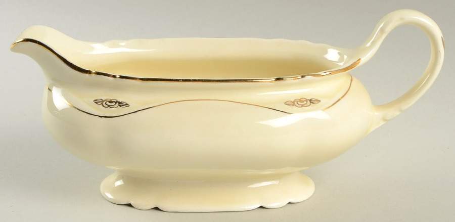 Gold Rose Gravy Boat by Homer Laughlin -1