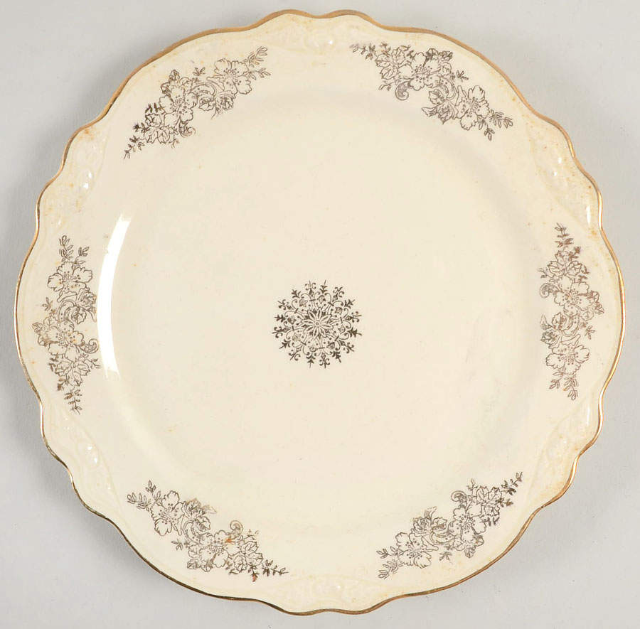 Golden Rose 2 (Virginia Rose Shape) Salad Plate by Homer Laughlin -1