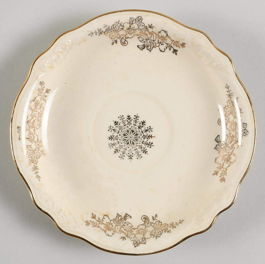 Golden Rose 2 (Virginia Rose Shape) Saucer by Homer Laughlin -1