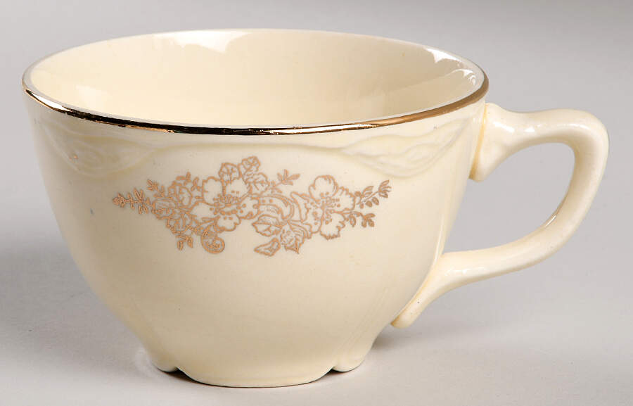 Golden Rose 2 (Virginia Rose Shape) Flat Cup by Homer Laughlin -1