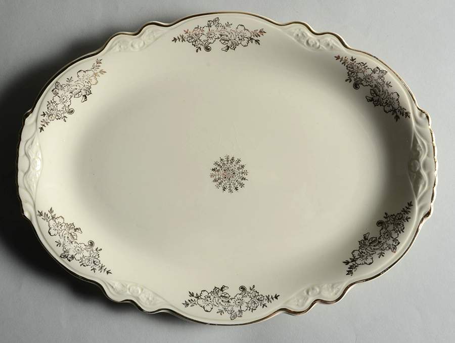 Golden Rose 2 (Virginia Rose Shape) 13" Oval Serving Platter by Homer Laughlin -1